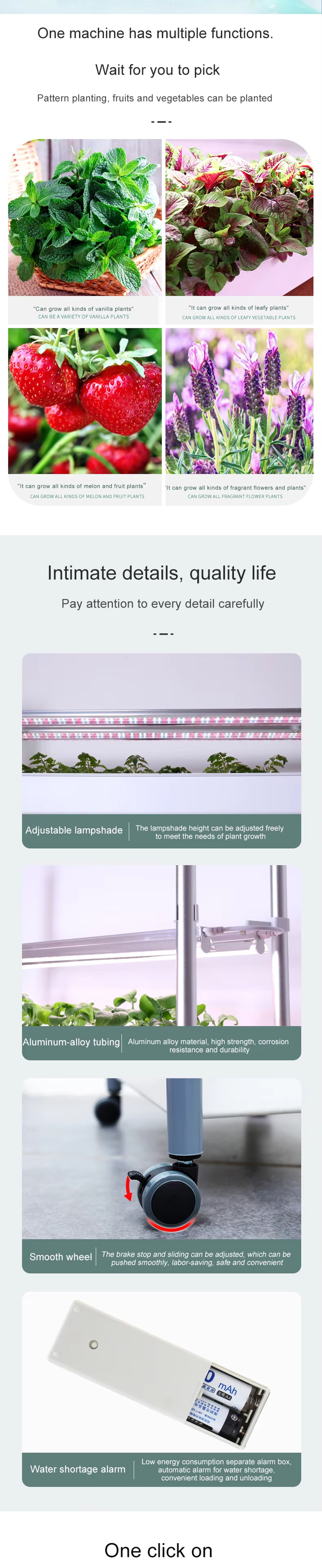 120 Pods Hydroponic System with LED Grow Light Indoor Vertical Garden Product Detail 3