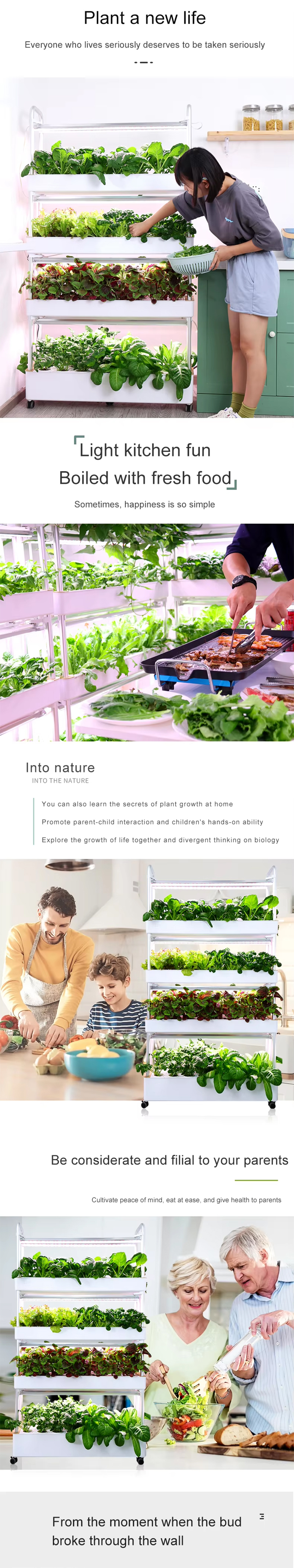 120 Pods Hydroponic System with LED Grow Light Indoor Vertical Garden Product Detail 4