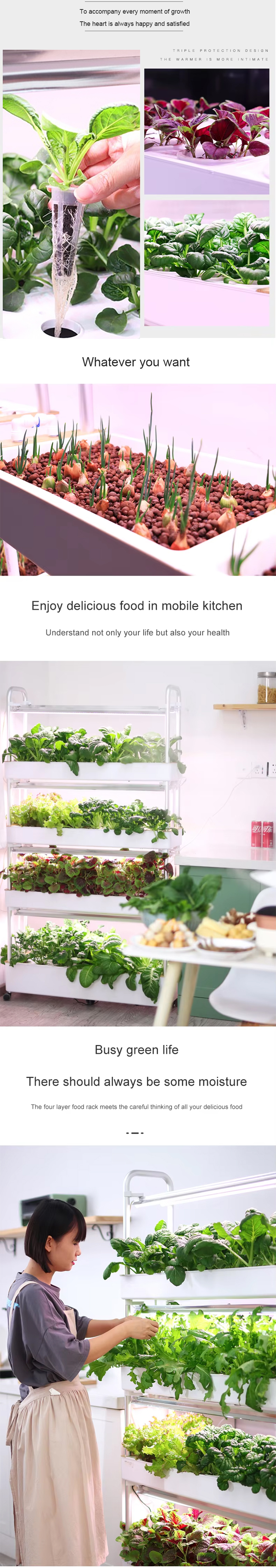 120 Pods Hydroponic Vertical Gardening Systems, 4-layer Hydroponics Growing System Kits with 48L Water Tank, LED Grow Lights, Monitoring Alarm ProductDetail 5