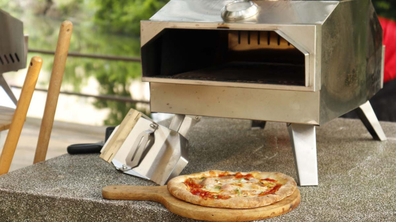 Stock-ready 13 Inch Outdoor Portable Stainless Steel Wood-fired Pizza Oven -2