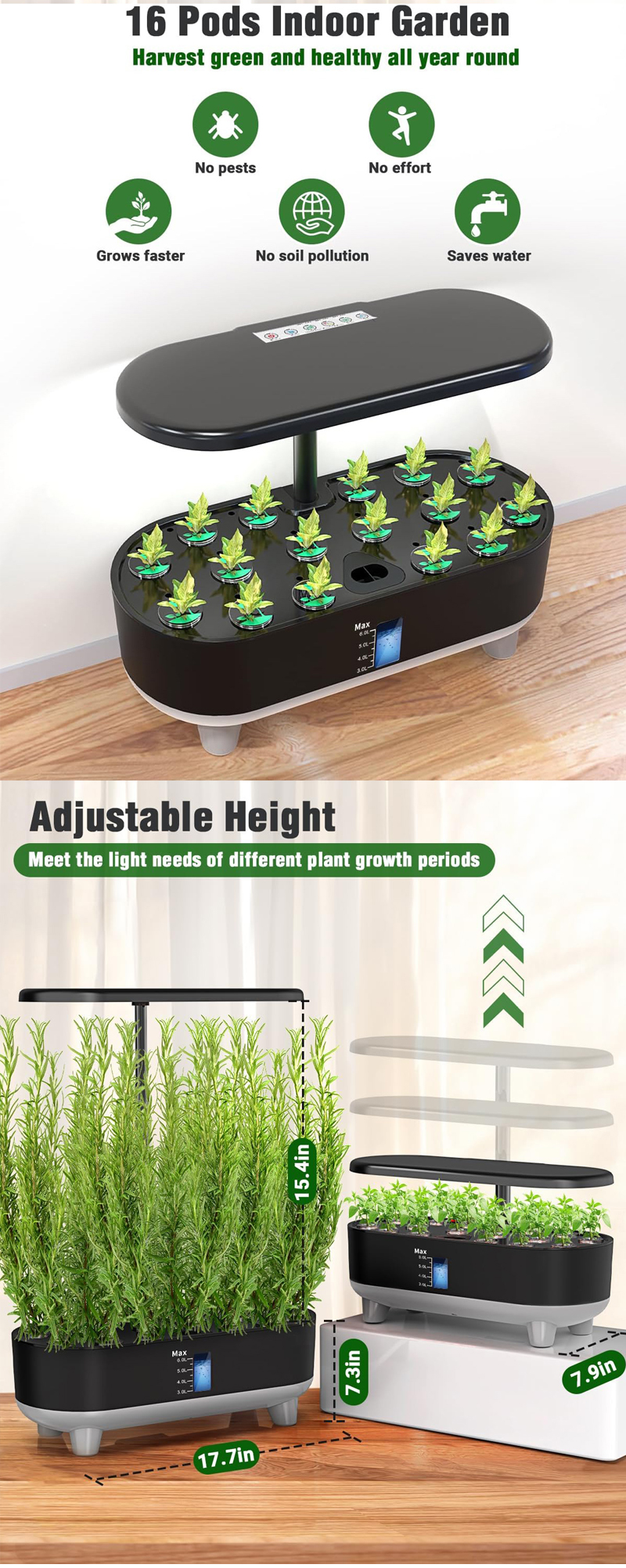 16 Pods & Adjustable Height