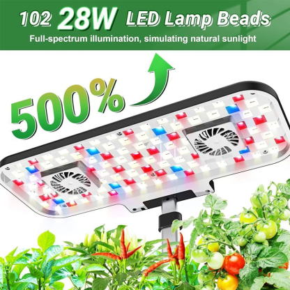 17 Pods Growing Hydroponic Vegetable System Kit, 102 28W LED Lamp Beads Full-Spectrum illumination, simulating natural sunlight