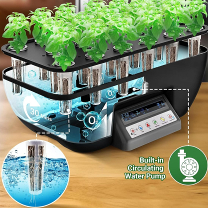17 Pods Growing Hydroponic Vegetable System Kit Self-Circulation water system allow plants to fully absorb water and nutrients
