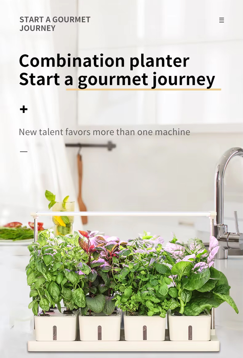 20 Pods Hydroponics Growing System Kit w/ LED Grow Light & Timer &ndash; Indoor/Outdoor Herb Garden, Combination planter start a gourmet journey