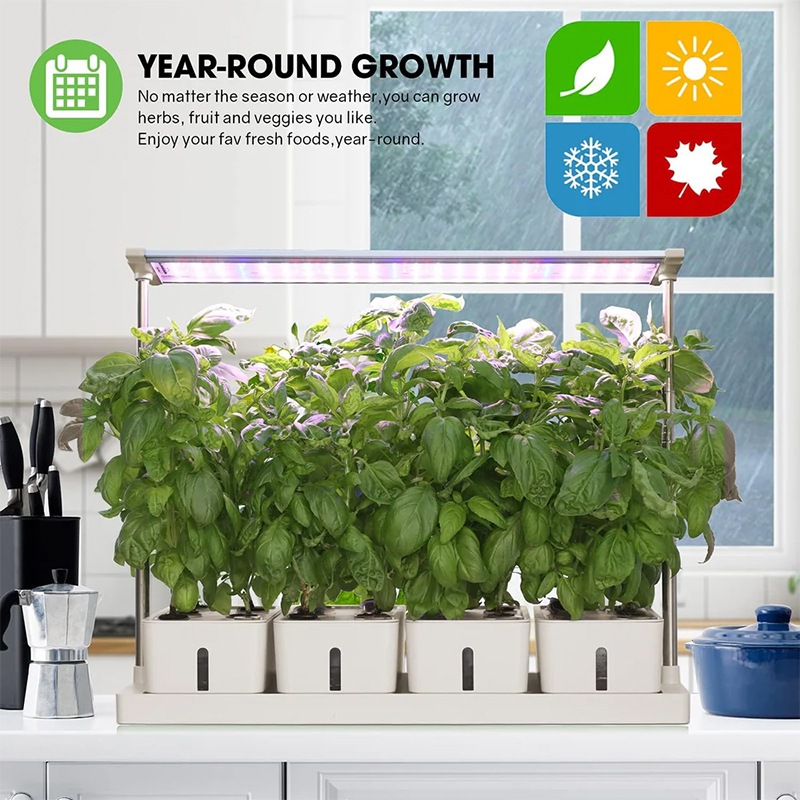 20 Pods Hydroponics Growing System Kit w/ LED Grow Light & Timer – Indoor/Outdoor Herb Garden year-round Growth