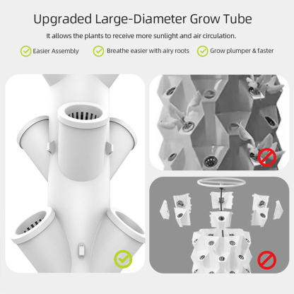 21 Pods 7-Layer Hydroponic Tower Garden With Drip Irrigation System