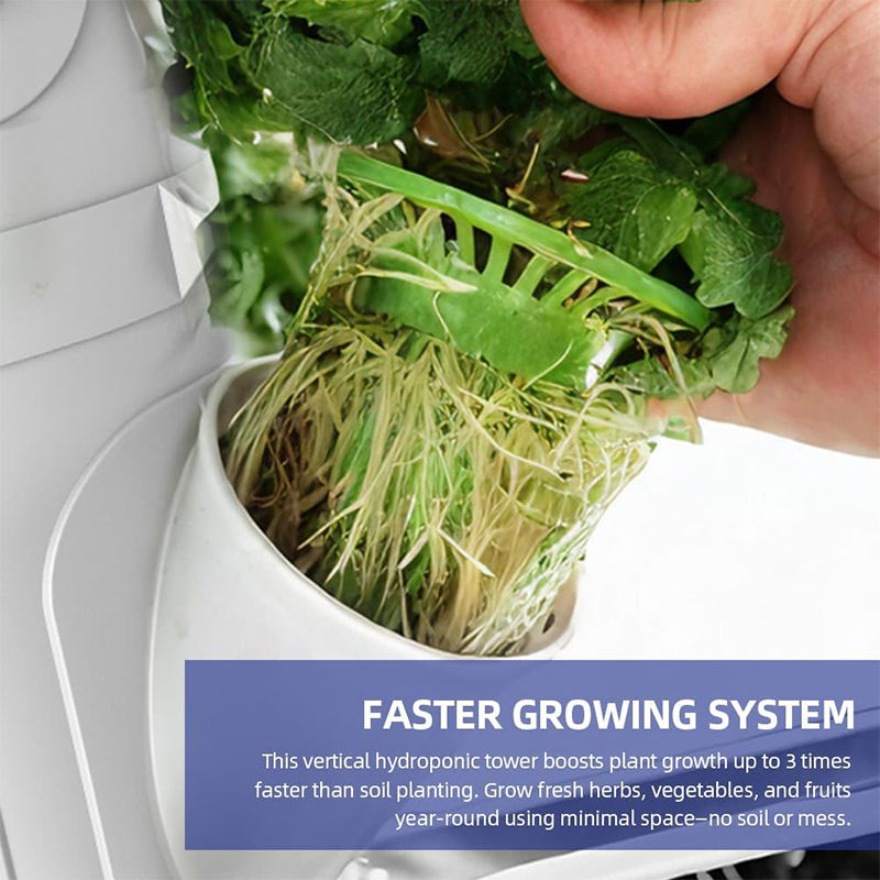 21 Pods 7-Layer Hydroponic Tower Garden With Drip Irrigation System