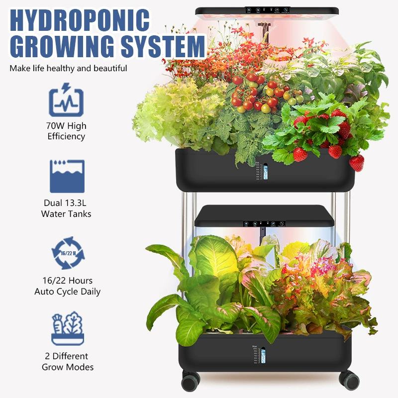 22-44 Pods Hydroponics Growing System Kit with Adjustable LED Indoor Garden, Professional Smart Plant Germination Kits