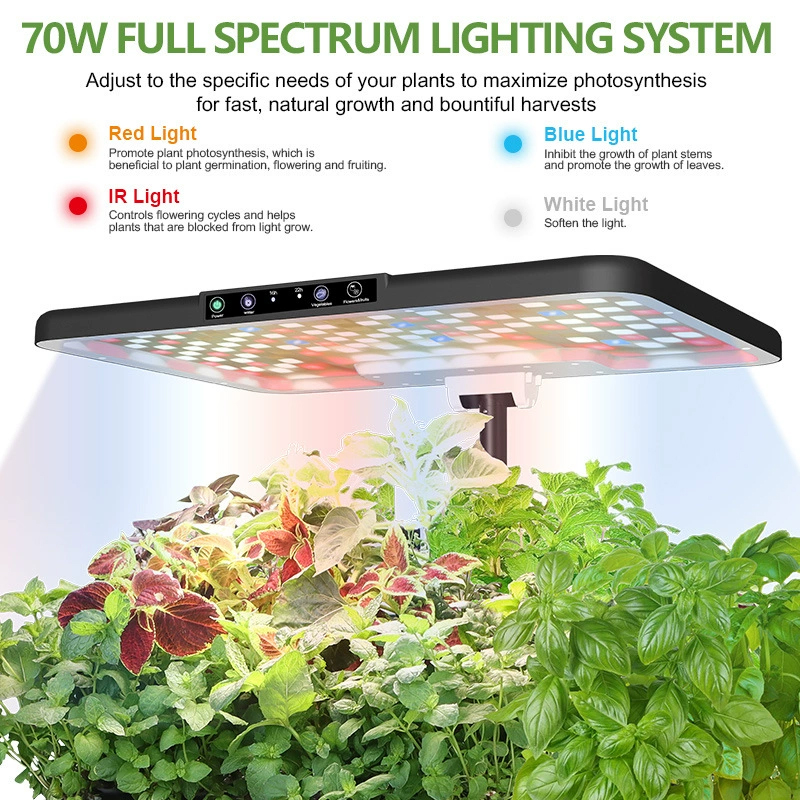 22-44 Pods Hydroponics Growing System Kit, Double Layer 2 × 13.3L, Smart Vertical Vegetable Garden, 70W full-spectrum lighting system