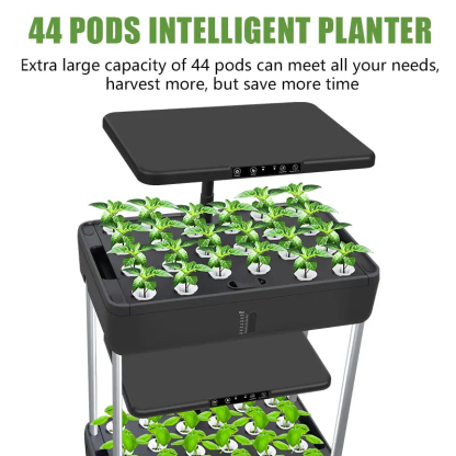 22-44 Pods Hydroponics Growing System Double Vertical Vegetable Garden, Extra large capacity of 44 pods can meet all your needs, harvest more, but save more time