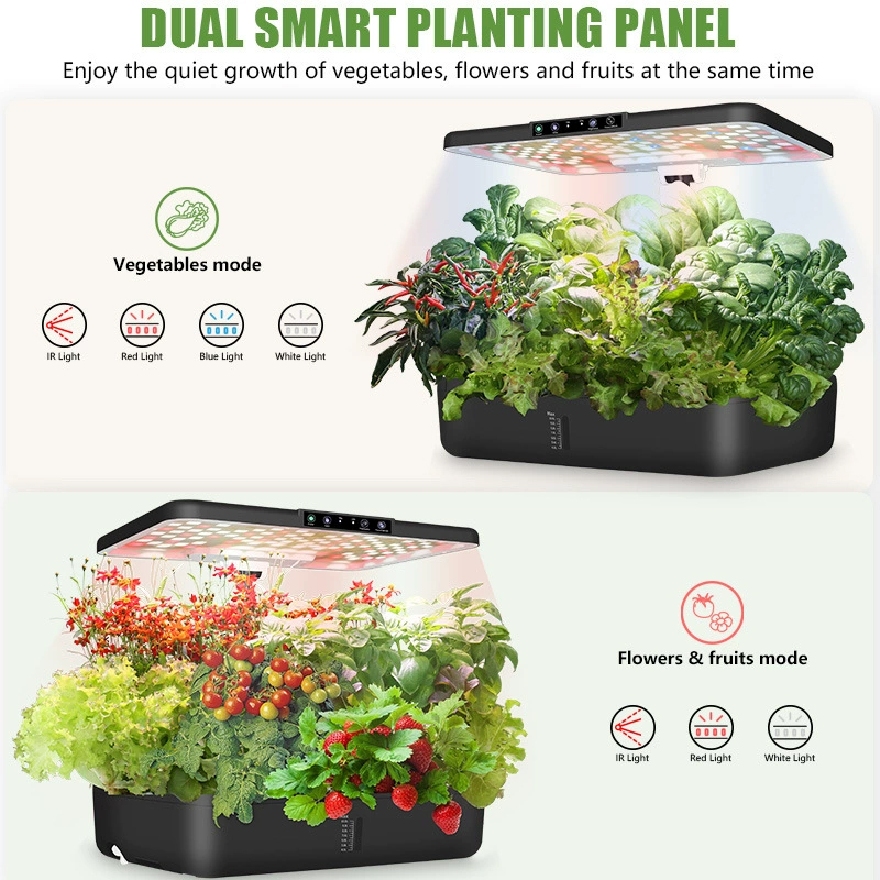 22-44 Pods Hydroponics Growing System Double Vertical Vegetable Garden, Dual samrt planting panel