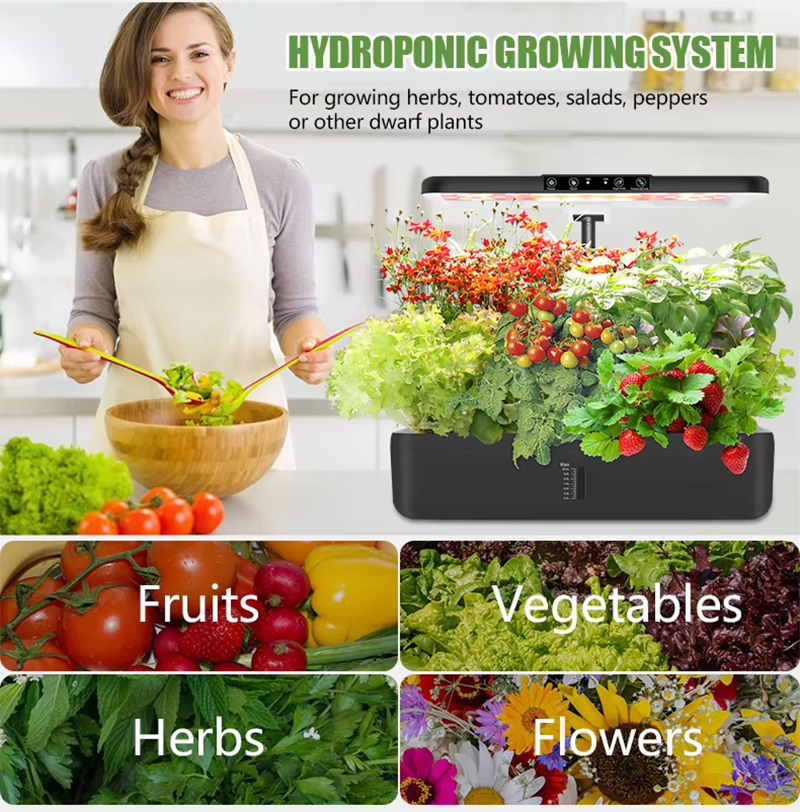 22-44 Pods Hydroponics Growing System Double Vertical Vegetable Garden, for growing herbs, tomatoes,salads, peppers, or other dwarf plants