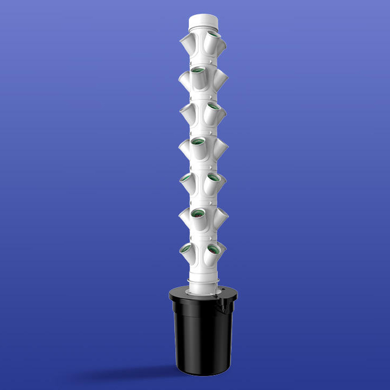 28-Plant Pods 7-Layer Drip Irrigation Hydroponics System Tower Without LED