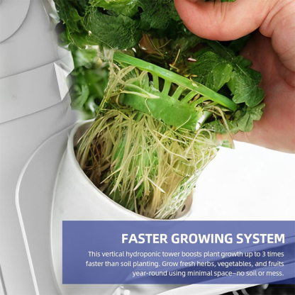 28-Plant Pods 7-Layer Drip Irrigation Hydroponics System Tower Product planting hole plant root case