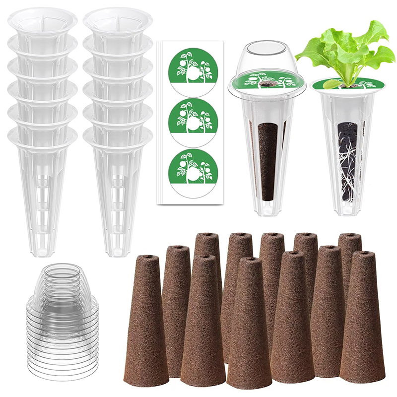 Seed Pod Kit 30 Grow Baskets, Sponges, Domes, Pod Labels and 10 Covers