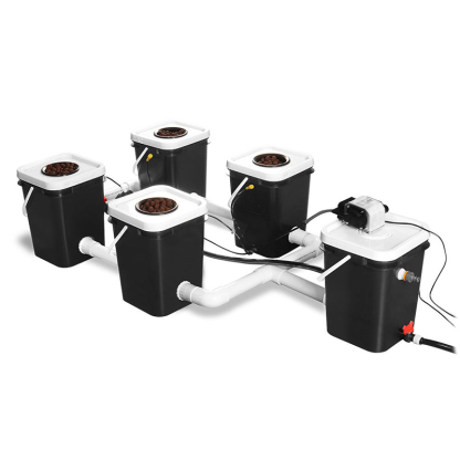 4 Sites 5 Gallon(20L) Bubble Flow Buckets RDWC Hydroponic System Kits
