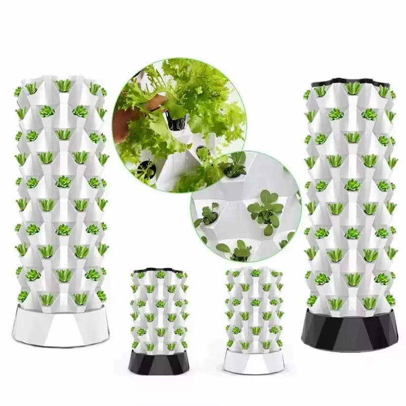 48-80 Pods Hydroponic Garden Tower, Vertical Garden Growing System Kits, Growing vegetables