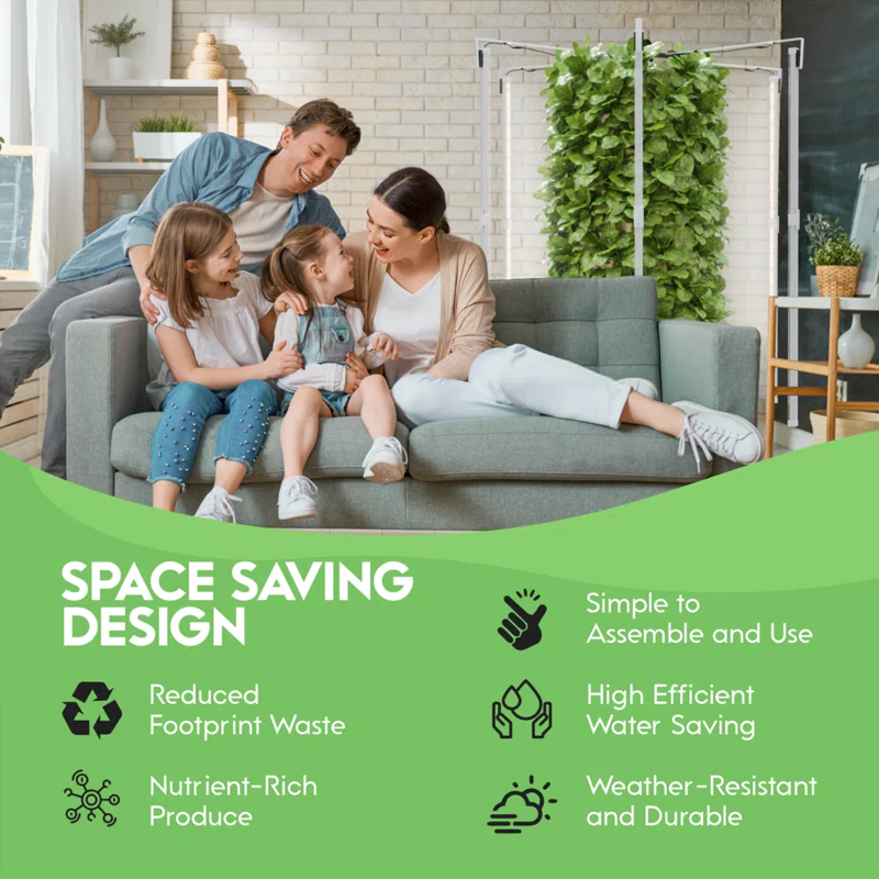 48-96 Pods Hydroponic Tower System Growing Veg Plants w/ LED Grow Light & Timer, 6-12 Layers Indoor & Outdoor, Space saving design