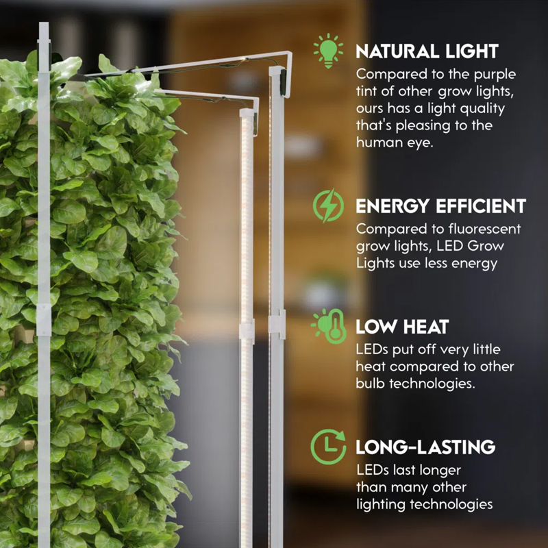 48-96 Pods Hydroponic Tower System Growing Veg Plants Indoor & Outdoor, Natural light, Energy efficient, low heat, long lasting