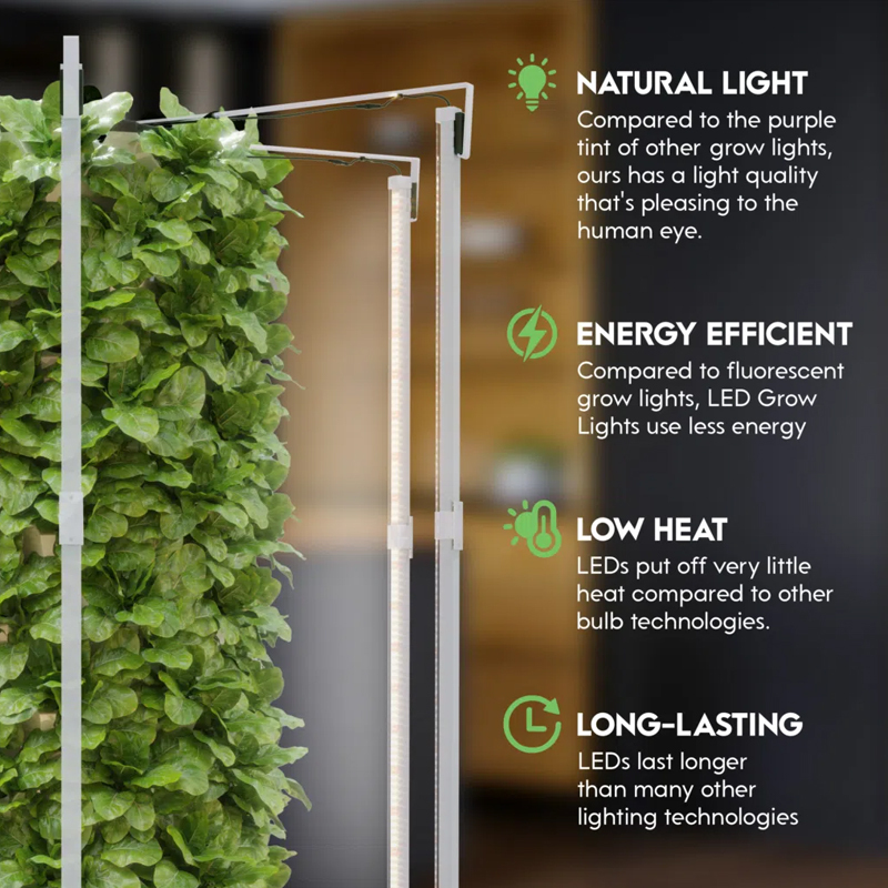 48-96 Pods Hydroponic Tower System Growing Veg Plants Indoor & Outdoor, Natural light, Energy efficient, low heat, long lasting