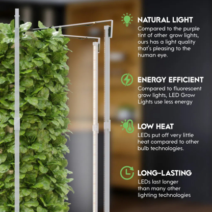 48-96 Pods Hydroponic Tower System Growing Veg Plants Indoor & Outdoor, Natural light, Energy efficient, low heat, long lasting
