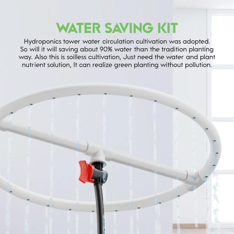 48-96 Pods Hydroponic Tower System Growing Veg Plants w/ LED Grow Light & Timer, 6-12 Layers Indoor & Outdoor, water saving kit