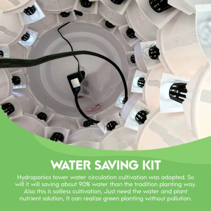 48-96 Pods Hydroponic Tower System Growing Veg Plants Indoor & Outdoor, water saving kit
