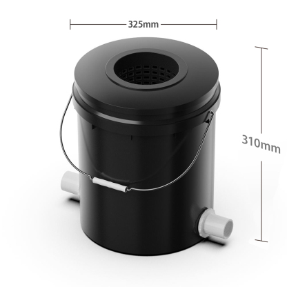 Specific dimensions of the 5 Buckets RDWC Hydroponic System Set 5-Gallon/16L