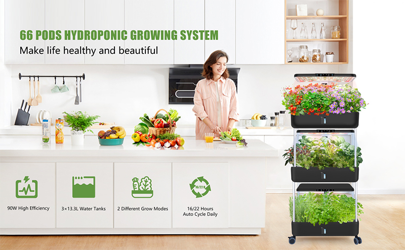 66 PODS HYDROPONICS GROWING SYSTEM Make life healthy and beautiful