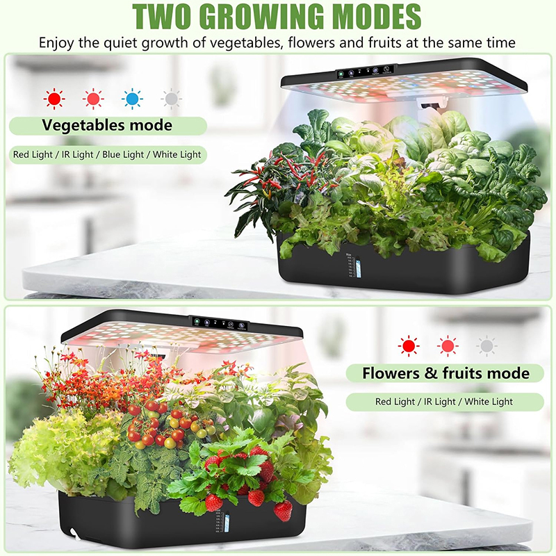 66 Pods Hydroponic Grow System Kits Smart Germination Vertical Garden, two growing modes