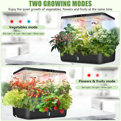 66 Pods Hydroponic Grow System Kits Smart Germination Vertical Garden, two growing modes