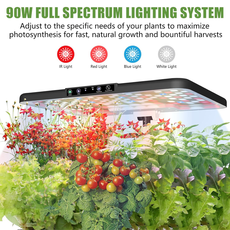 66 Pods Hydroponic Grow System Kits Smart Germination Vertical Garden, 90W full-Spectrum lighting system