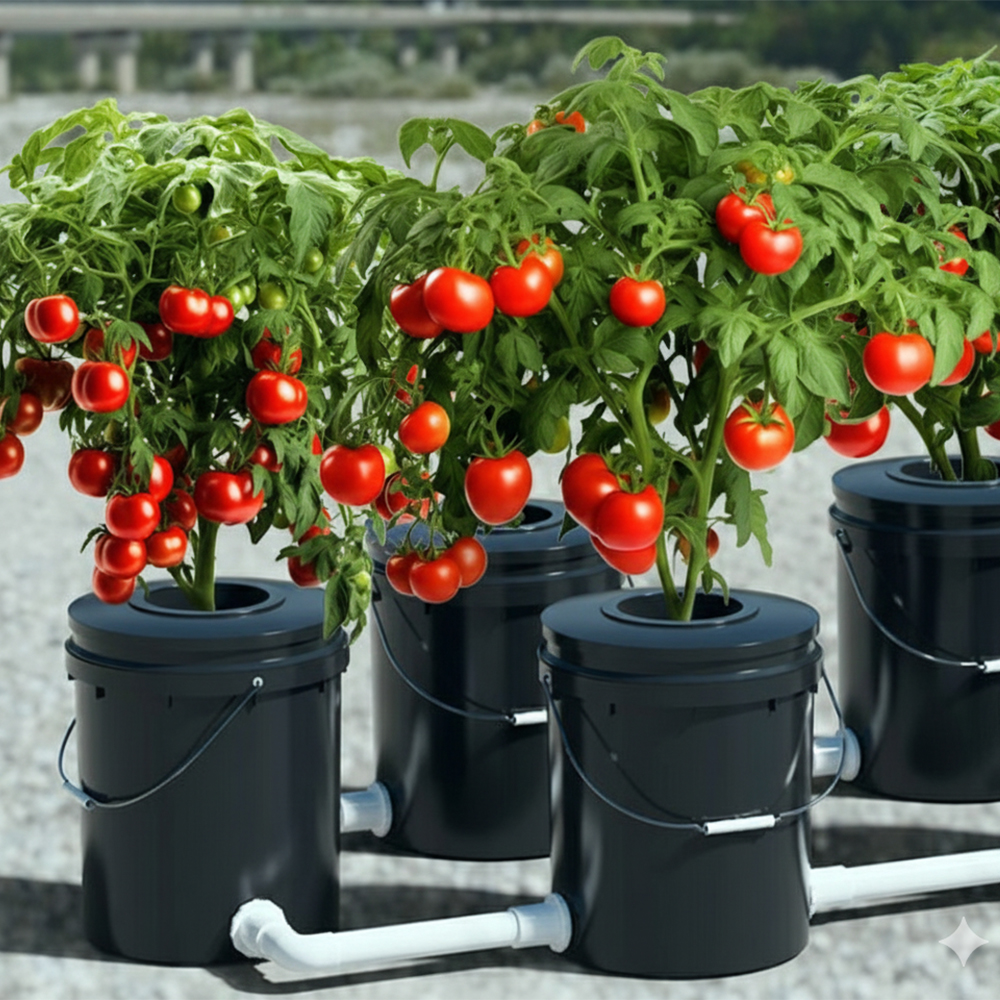 7 Buckets RDWC Complete Kit 5-Gallon/16L (Image of the finished product)