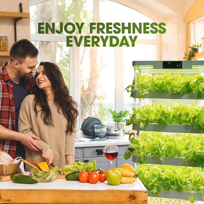 【Pro】72 Pods 76 Pots Germination Bed Hydroponic System Kits 5-Tier Structure Vertical Garden Tower with LED Daylights, Mist Spray, Airflow, Ventilation, and Nutrient Flow Controlled, Timer, Water Cycles, Enjoy Freshness Everyday