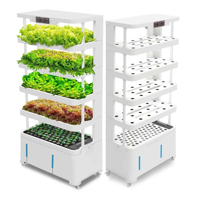 72 Pods 5-Tier Smart Hydroponic Garden Tower w/ LED Mist Spray Airflow