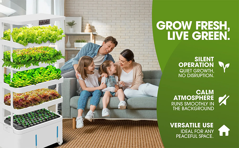 【Pro】72 Pods 76 Pots Germination Bed Hydroponic System Kits 5-Tier Structure Vertical Garden Tower with LED Daylights, Mist Spray, Airflow, Ventilation, and Nutrient Flow Controlled, Timer, Water Cycles, Grow Fresh Live Green
