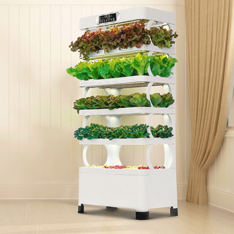 72 Pods 85 Seeding Sites Hydroponic Growing System 5-Tier Vertical Vegetable Garden With LED Grow Lights, Timer, Nutrient Tank, Adapter, Hydrating Pump, Seeding Bed, and Net Pots