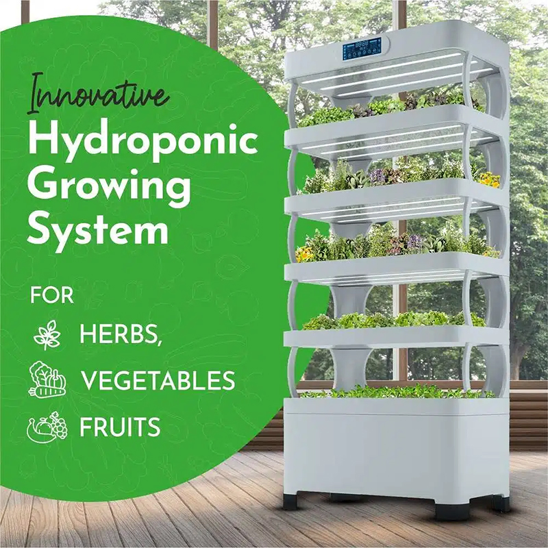 72 Pods Hydroponic Garden 5-Tier Vertical Growing System w/LED Lights