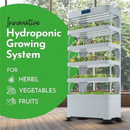 72 Pods Hydroponic Garden 5-Tier Vertical Growing System w/LED Lights