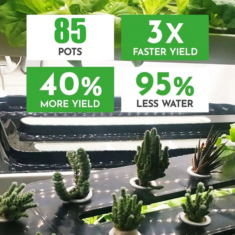 72 Pods 85 Seeding Sites Hydroponic Growing System 5-Tier Vertical Vegetable Garden With LED Grow Lights, Timer, Nutrient Tank, Adapter, Hydrating Pump, Seeding Bed, and Net Pots