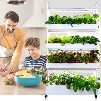 72 Pods Hydroponic Grow System Kits, 4-layer 48L Tank Indoor Smart Vertical Vegetable Garden for family