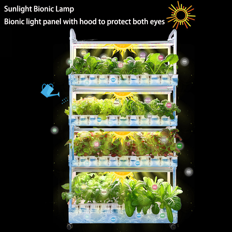 72 Pods Hydroponic System Kits 4-layer Smart Vertical Vegetable Garden, Bionic Lamp (Growing Led Lamp) Irradiation
