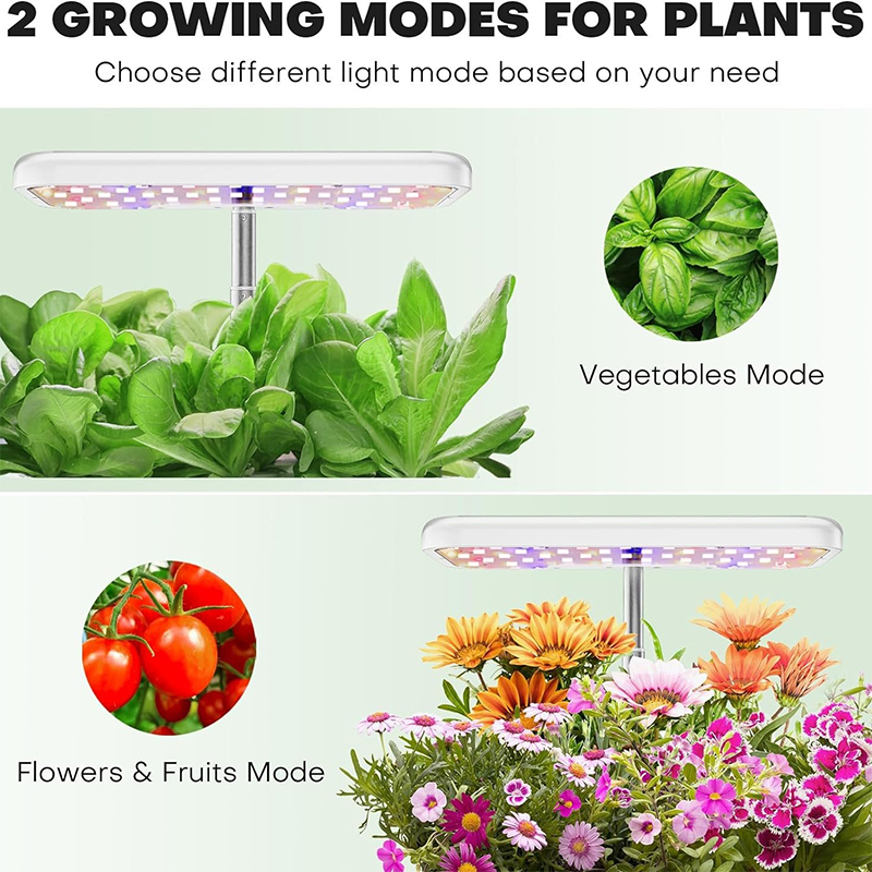 8 Pods Hydroponic System Kit 2.8L Smart Leisure Plant Vegetable, 2Growing Modes for Plants Vegettables mode and Flowers & Fruits Mode