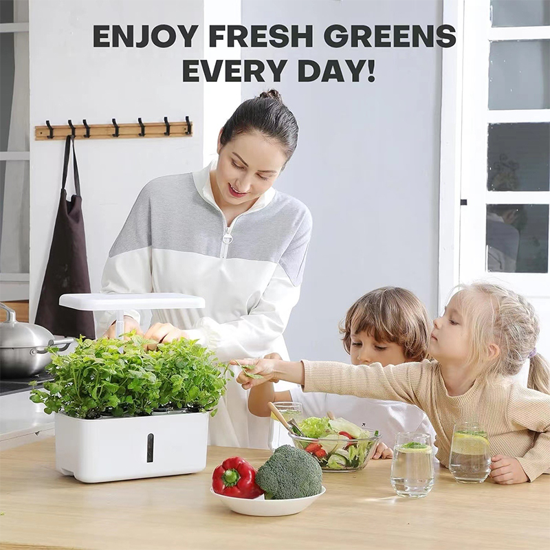 8 Pods Hydroponic System Kit 2.8L Smart Leisure Plant Vegetable for family, Enjoy Fresh Greeens Every Day