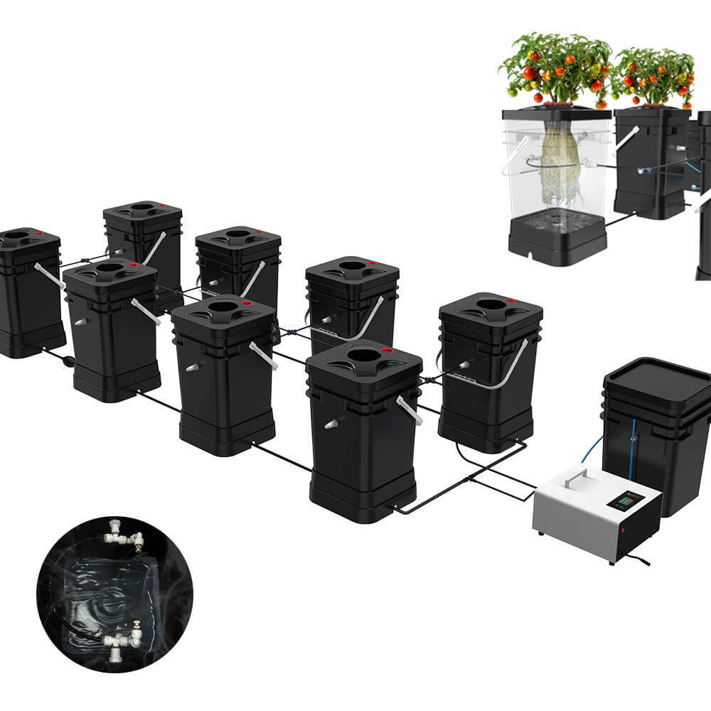 8-Pot Site Deep Water Culture Bucket Aeroponics Growing System Kits for sale