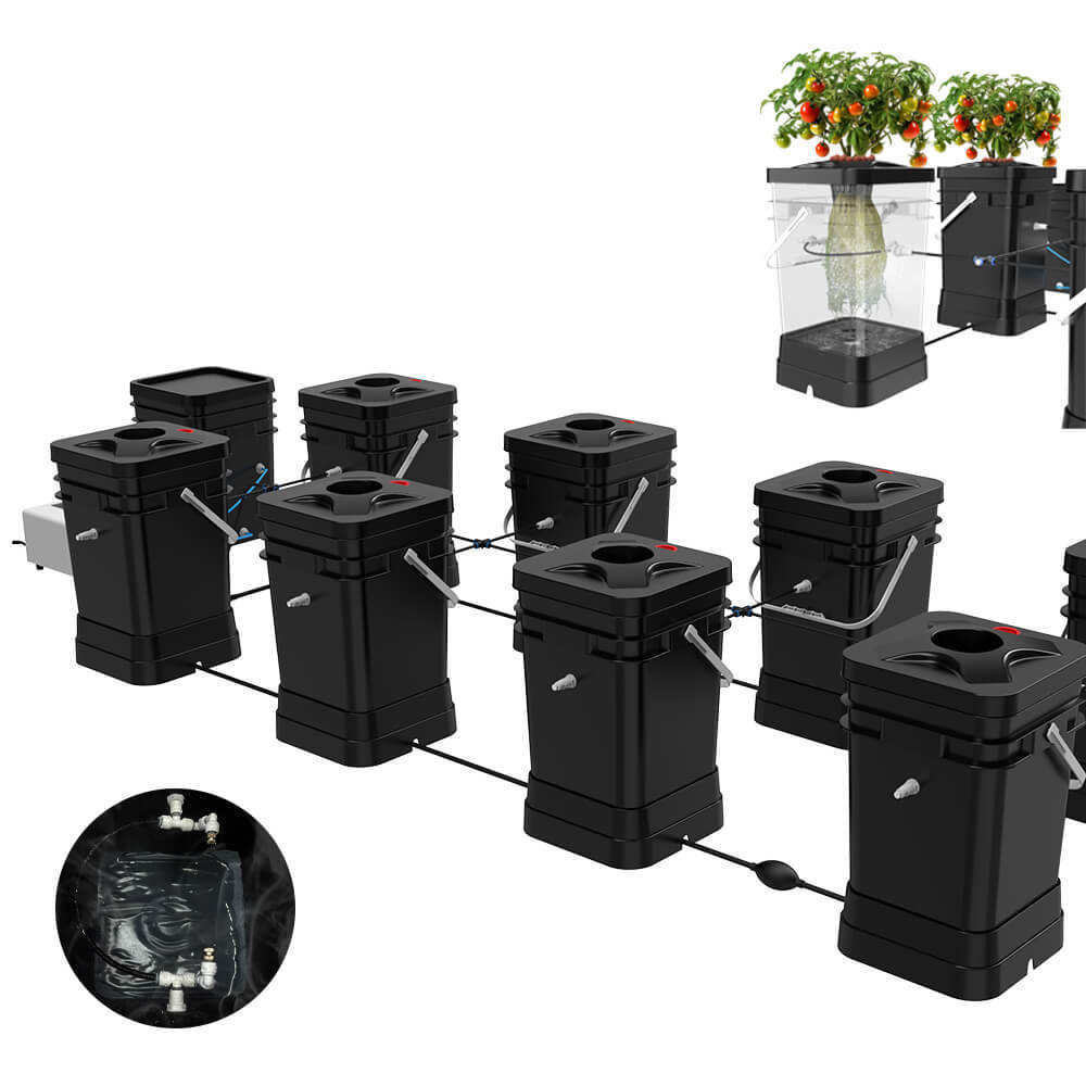 8-Pot Site Deep Water Culture Bucket Aeroponics System Kits