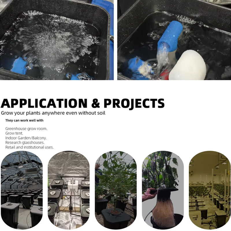 12 Sites Bubble Flow Buckets DWC RDWC Hydroponic Growing System Kits