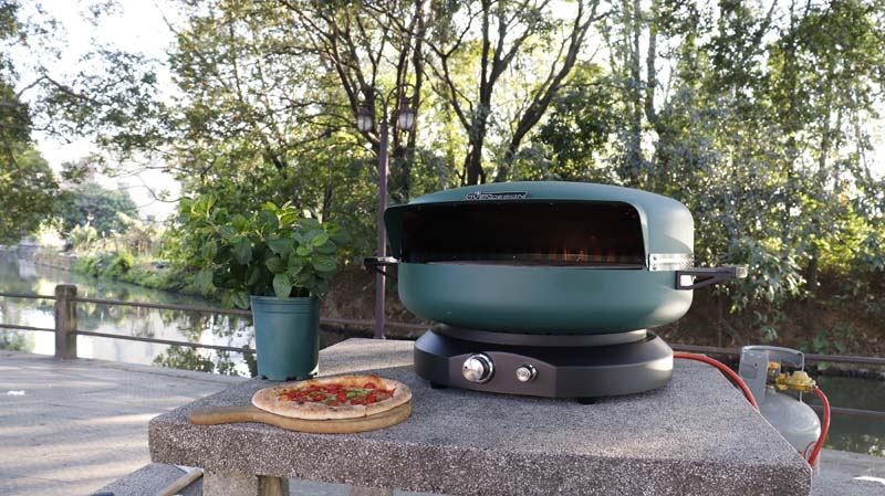 Green 19" Circle Cubs Cap Gas Pizza Oven 19-Inch Baking Area