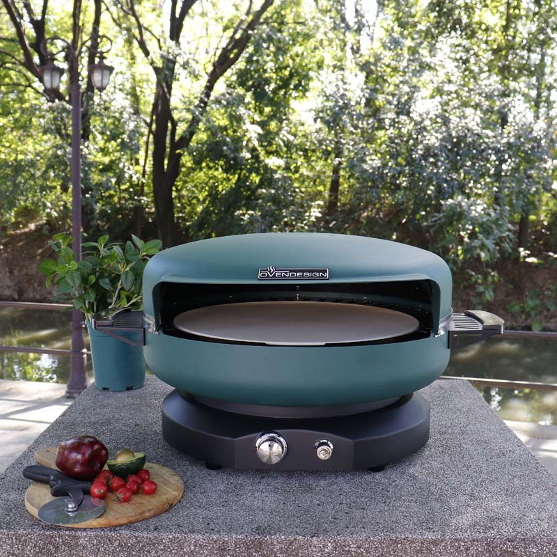 Green 19" Circle Cubs Cap Gas Pizza Oven for Outdoor