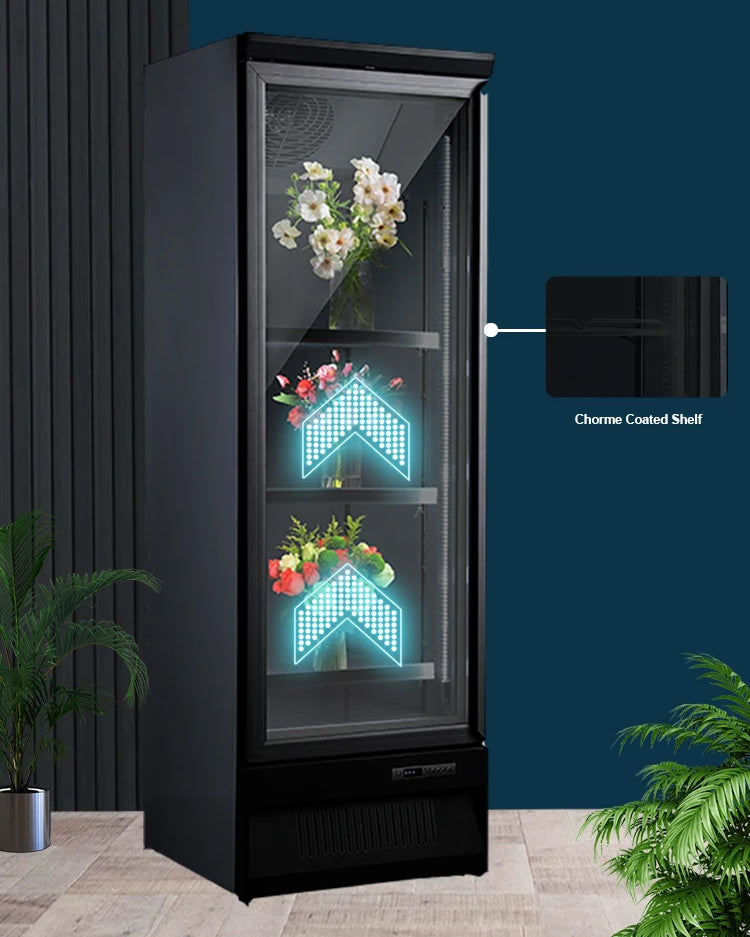 Floral Market Cooler Preservation Fresh Flower Display Refrigerator Single door
